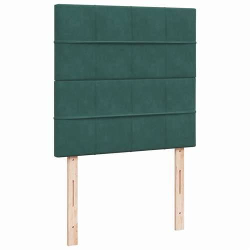 Box spring krevet s madracem tamnozeleni 90x190 cm baršunasti Tamnozelena 90 x 190 cm Blok s kvadratima Cijena