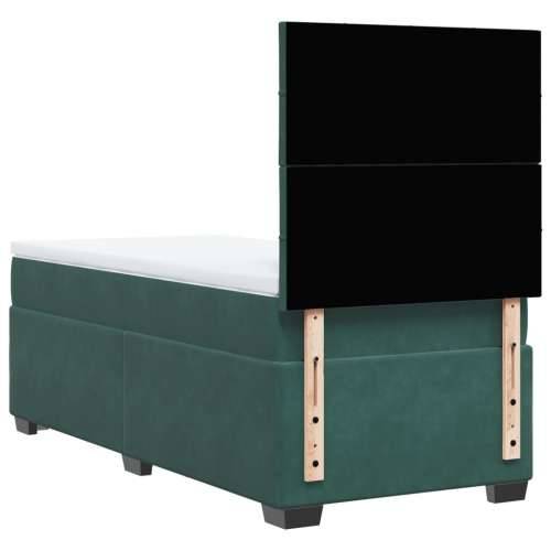 Box spring krevet s madracem tamnozeleni 90x190 cm baršunasti Tamnozelena 90 x 190 cm Blok s kvadratima Cijena