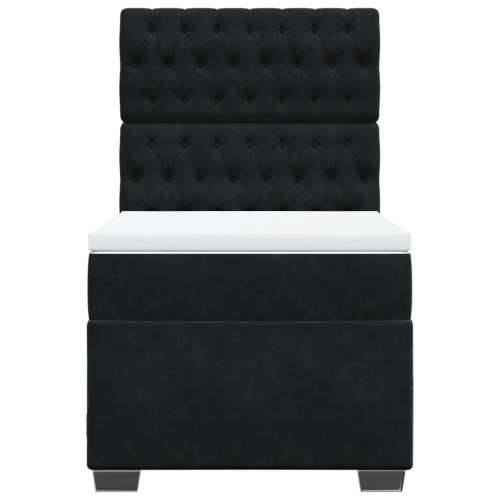 Box spring krevet s madracem crni 90x190 cm baršunasti - Crna 90 x 190 cm Dizajn s gumbima Cijena