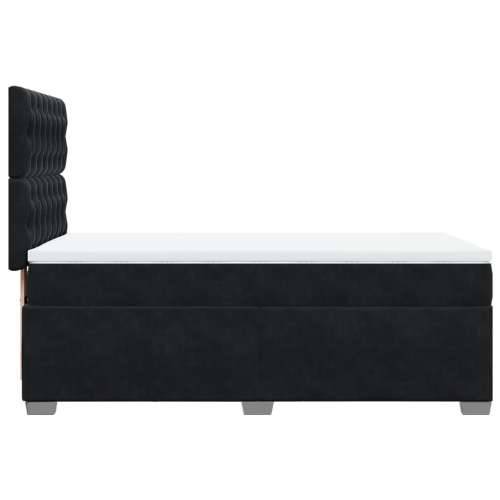 Box spring krevet s madracem crni 90x190 cm baršunasti - Crna 90 x 190 cm Dizajn s gumbima Cijena