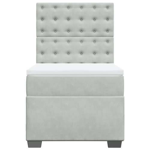 Box spring krevet s madracem svjetlosivi 100x200 cm baršunasti Svjetlosiva 100 x 200 cm gumbi Cijena