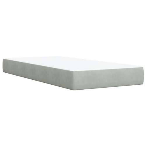 Box spring krevet s madracem svjetlosivi 100x200 cm baršunasti Svjetlosiva 100 x 200 cm gumbi Cijena