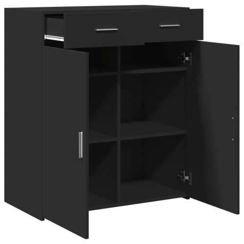 Komoda crna 80x42,5x93 cm od konstruiranog drva - Crna 1 Cijena