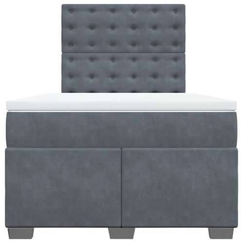 Krevet box spring s madracem tamnosivi 120 x 190 cm baršun - Tamno siva 120 x 190 cm gumbi Cijena