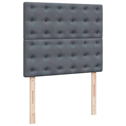 Krevet box spring s madracem tamnosivi 120 x 190 cm baršun - Tamno siva 120 x 190 cm gumbi Cijena