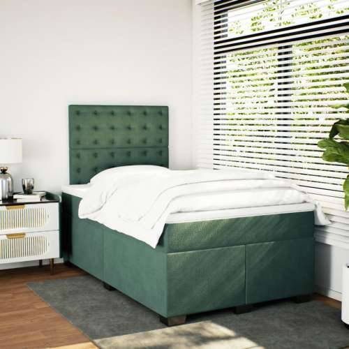 Krevet box spring s madracem tamnozeleni 120x190 cm baršunasti - Tamnozelena 120 x 190 cm gumbi Cijena
