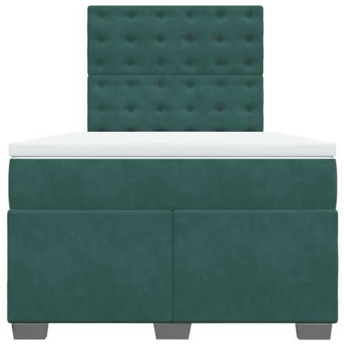 Krevet box spring s madracem tamnozeleni 120x190 cm baršunasti - Tamnozelena 120 x 190 cm gumbi Cijena