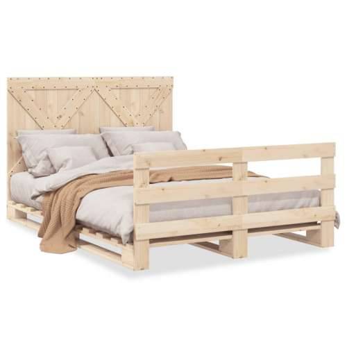 Okvir za krevet s uzglavljem 160 x 200 cm od masivne borovine Prirodna 160 x 200 cm Ne with cross headboard & footboard Cijena