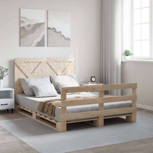 Okvir za krevet s uzglavljem 160 x 200 cm od masivne borovine Prirodna 160 x 200 cm Ne with cross headboard & footboard Cijena