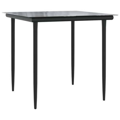 Vrtna garnitura - 5-dijelni vrtni blagovaonski set s jastucima od poliratana crni - 80 x 80 x 74 cm Bez naslona za noge 4 Cijena