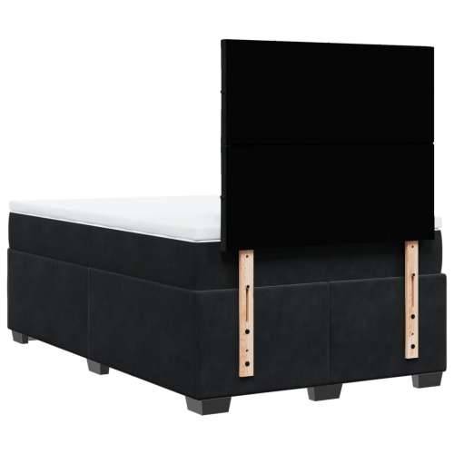 Box spring krevet s madracem crni 120 x 200 cm baršunasti - Crna 120 x 200 cm Blok s kvadratima Cijena