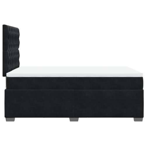 Box spring krevet s madracem crni 120 x 200 cm baršunasti - Crna 120 x 200 cm Dizajn s gumbima Cijena