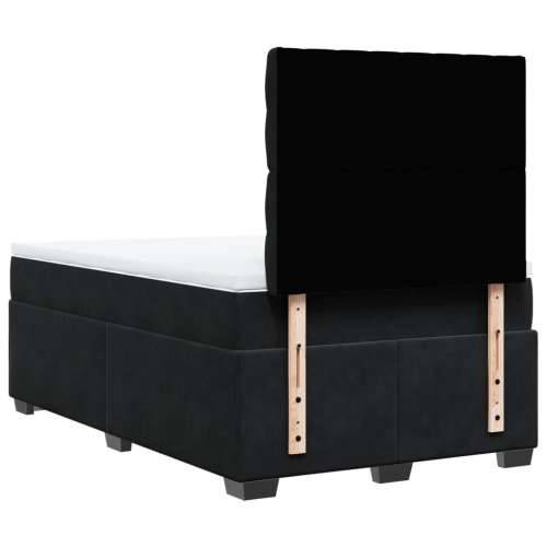 Box spring krevet s madracem crni 120 x 200 cm baršunasti - Crna 120 x 200 cm Dizajn s gumbima Cijena