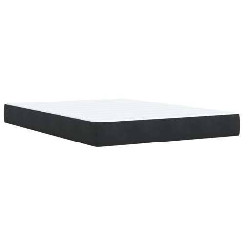 Krevet s oprugama i madracem crni 140 x 190 cm baršunasti - Crna 140 x 190 cm gumbi Cijena