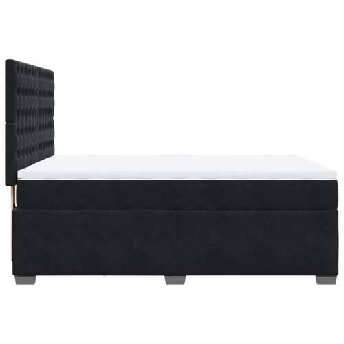 Krevet s oprugama i madracem crni 140 x 190 cm baršunasti - Crna 140 x 190 cm gumbi Cijena