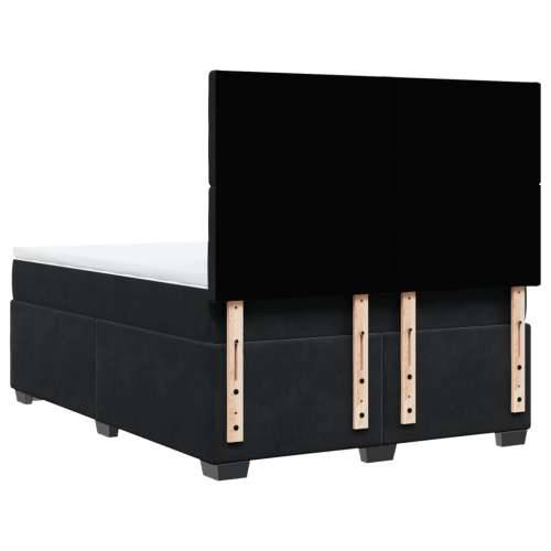 Krevet s oprugama i madracem crni 140 x 190 cm baršunasti - Crna 140 x 190 cm gumbi Cijena