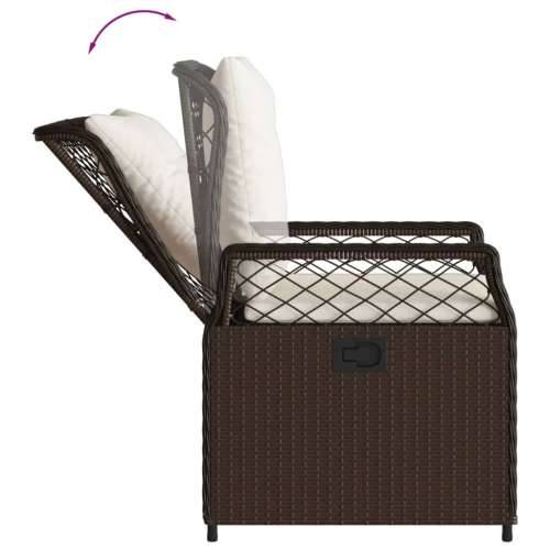 Vrtna garnitura - 3-dijelni vrtni blagovaonski set s jastucima poliratan smeđi - Smeđa 80 x 80 x 74 cm 2 Cijena