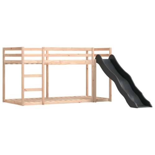 Krevet na kat s toboganom i zavjesama bijelo-crni 90 x 200 cm - Crna 90 x 200 cm Cijena