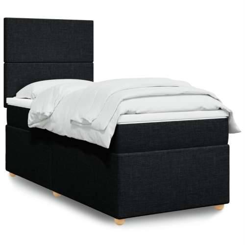 Krevet s oprugama i madracem crni 90x200 cm od tkanine Crna 90 x 200 cm Gladak dizajn Cijena