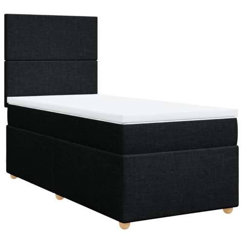 Krevet s oprugama i madracem crni 90x200 cm od tkanine Crna 90 x 200 cm Gladak dizajn Cijena