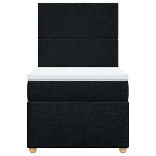 Krevet s oprugama i madracem crni 90x200 cm od tkanine Crna 90 x 200 cm Gladak dizajn Cijena
