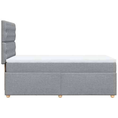 Krevet s oprugama i madracem svjetlosivi 100x200 cm od tkanine - Svjetlosiva 100 x 200 cm Dizajn s gumbima Cijena