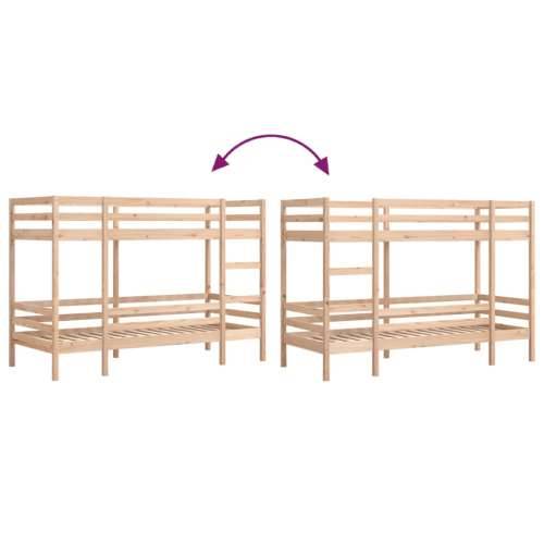 Krevet na kat 75 x 190 cm od masivne borovine - Prirodna 75 x 190 cm Cijena
