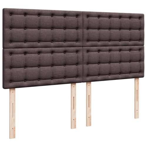 Krevet s oprugama i madracem tamnosmeđi 200x200 cm od tkanine - Tamno smeđa 200 x 200 cm gumbi Cijena