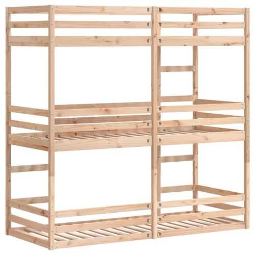 Trostruki krevet na kat 80 x 200 cm od masivne borovine - Prirodna 80 x 200 cm Cijena
