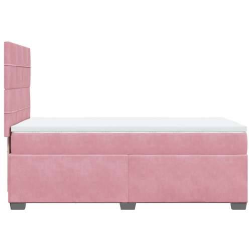 Box spring krevet s madracem ružičasti 90x190 cm baršunasti Ružičasta 90 x 190 cm Blok s kvadratima Cijena