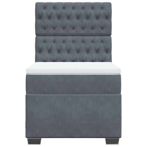 Box spring krevet s madracem tamnosivi 90x190 cm baršunasti Tamno siva 90 x 190 cm Dizajn s gumbima Cijena