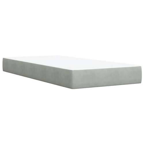Box spring krevet s madracem svjetlosivi 90x190 cm baršunasti - Svjetlosiva 90 x 190 cm gumbi Cijena