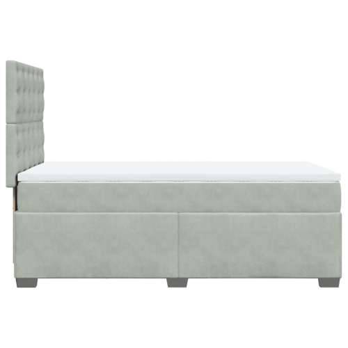 Box spring krevet s madracem svjetlosivi 90x190 cm baršunasti - Svjetlosiva 90 x 190 cm gumbi Cijena