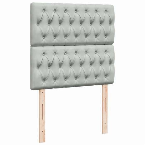 Box spring krevet s madracem svjetlosivi 100x200 cm baršunasti - Svjetlosiva 100 x 200 cm Dizajn s gumbima Cijena