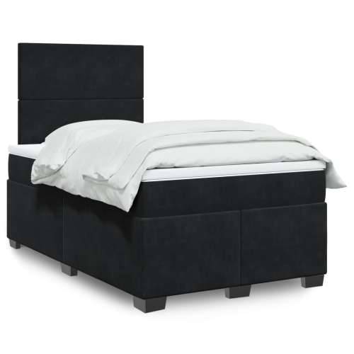 Krevet box spring s madracem crni 120 x 190 cm baršunasti - Crna 120 x 190 cm Gladak dizajn Cijena