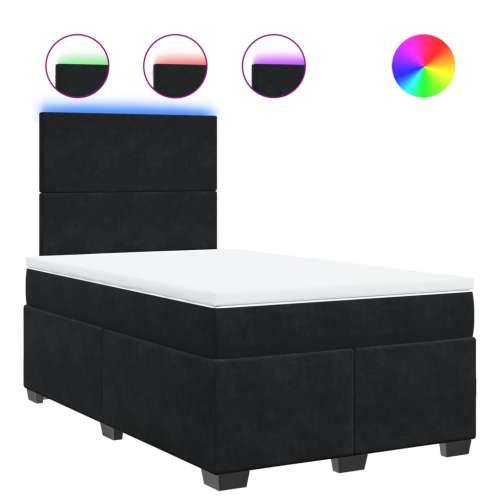 Krevet box spring s madracem crni 120 x 190 cm baršunasti - Crna 120 x 190 cm Gladak dizajn Cijena