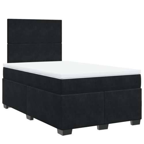 Krevet box spring s madracem crni 120 x 190 cm baršunasti - Crna 120 x 190 cm Gladak dizajn Cijena