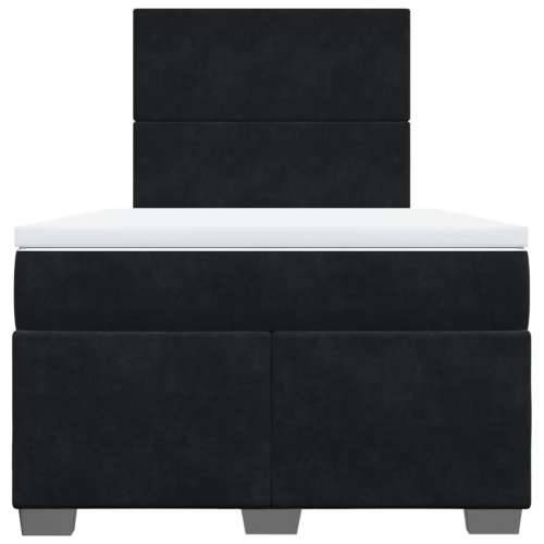 Krevet box spring s madracem crni 120 x 190 cm baršunasti - Crna 120 x 190 cm Gladak dizajn Cijena