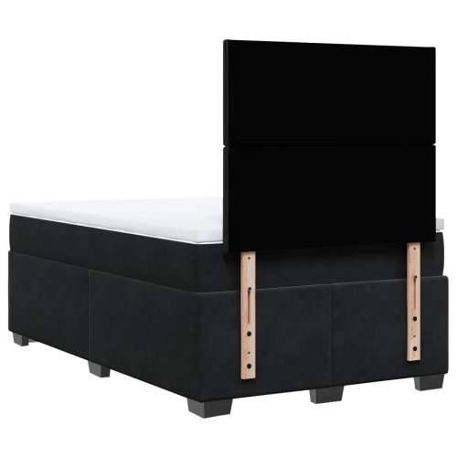 Krevet box spring s madracem crni 120 x 190 cm baršunasti - Crna 120 x 190 cm Gladak dizajn Cijena