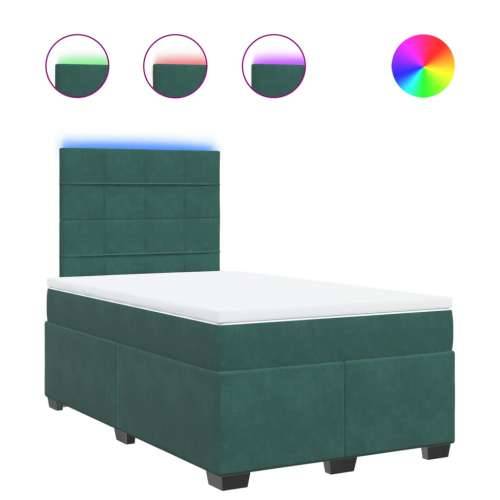 Krevet box spring s madracem tamnozeleni 120x190 cm baršunasti - Tamnozelena 120 x 190 cm Blok s kvadratima Cijena