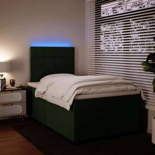 Krevet box spring s madracem tamnozeleni 120x190 cm baršunasti - Tamnozelena 120 x 190 cm Blok s kvadratima Cijena