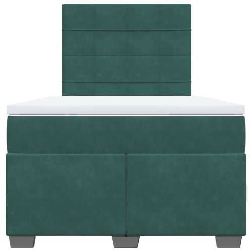 Krevet box spring s madracem tamnozeleni 120x190 cm baršunasti - Tamnozelena 120 x 190 cm Blok s kvadratima Cijena