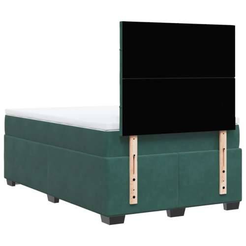 Krevet box spring s madracem tamnozeleni 120x190 cm baršunasti - Tamnozelena 120 x 190 cm Blok s kvadratima Cijena