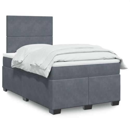 Box spring krevet s madracem tamnosivi 120 x 200 cm baršunasti - Tamno siva 120 x 200 cm Gladak dizajn Cijena
