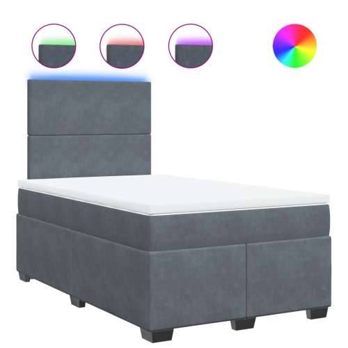 Box spring krevet s madracem tamnosivi 120 x 200 cm baršunasti - Tamno siva 120 x 200 cm Gladak dizajn Cijena
