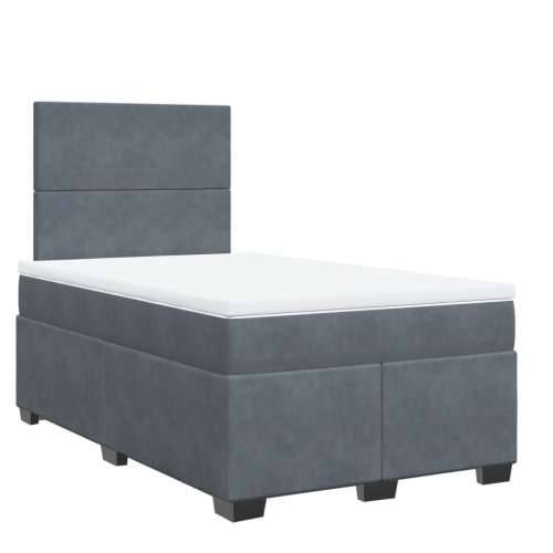 Box spring krevet s madracem tamnosivi 120 x 200 cm baršunasti - Tamno siva 120 x 200 cm Gladak dizajn Cijena