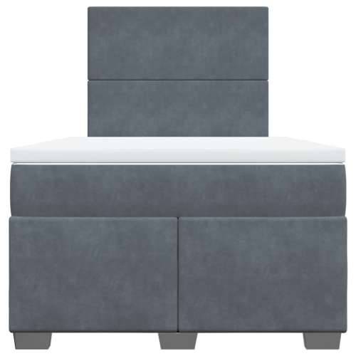 Box spring krevet s madracem tamnosivi 120 x 200 cm baršunasti - Tamno siva 120 x 200 cm Gladak dizajn Cijena