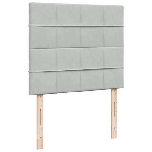 Box spring krevet s madracem svjetlosivi 120x200 cm baršunasti - Svjetlosiva 120 x 200 cm Blok s kvadratima Cijena