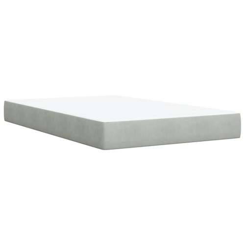 Box spring krevet s madracem svjetlosivi 120x200 cm baršunasti - Svjetlosiva 120 x 200 cm Blok s kvadratima Cijena
