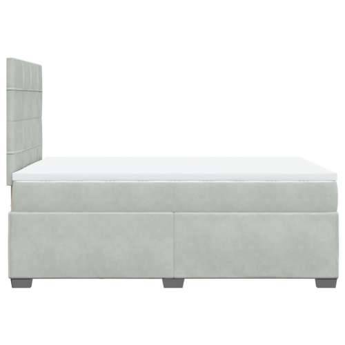 Box spring krevet s madracem svjetlosivi 120x200 cm baršunasti - Svjetlosiva 120 x 200 cm Blok s kvadratima Cijena